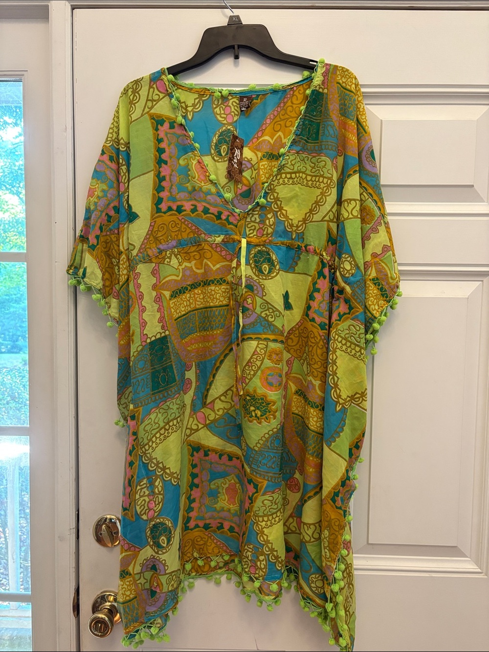 Raj Lime Green Multicolor Printed Swim Coverup